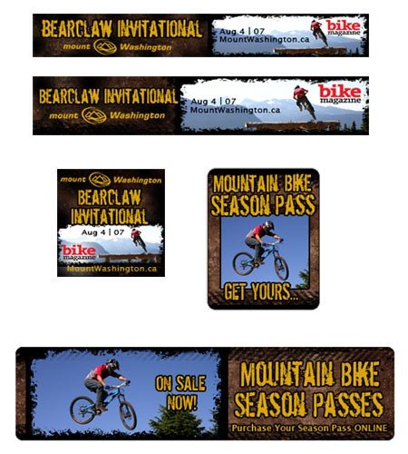 Mount Washington Alpine Resort Season Pass and Mountain Biking Banners